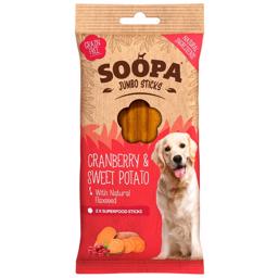 Soopa Veganskt hundmellanmål Tranbärs- och sötpotatis-JUMBO-tandstickor